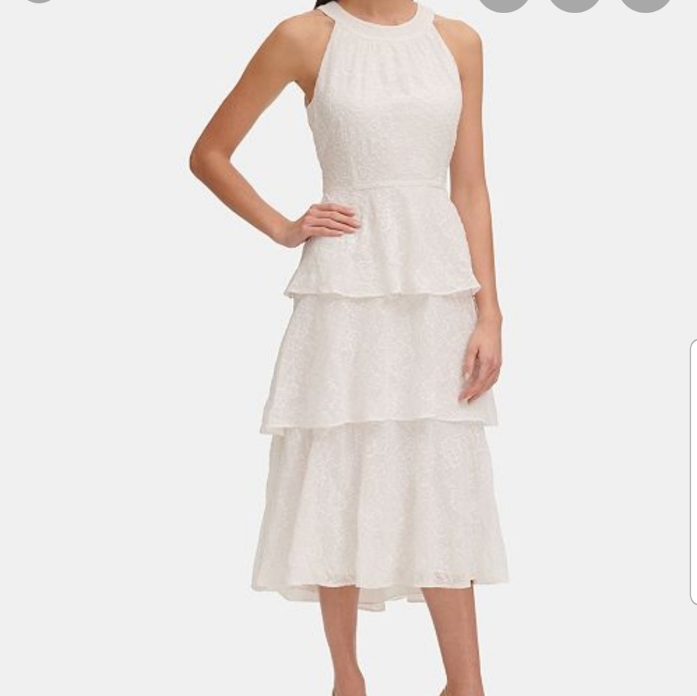 NEW TOMMY HILFIGER EMBROIDERED TIERED DRESS  8